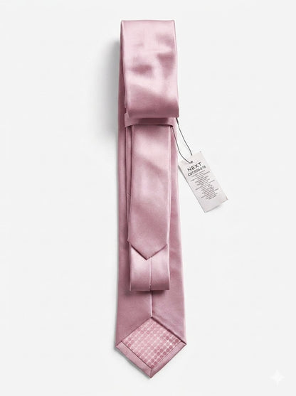 Formal Tailored Satin Neck Tie - Pink