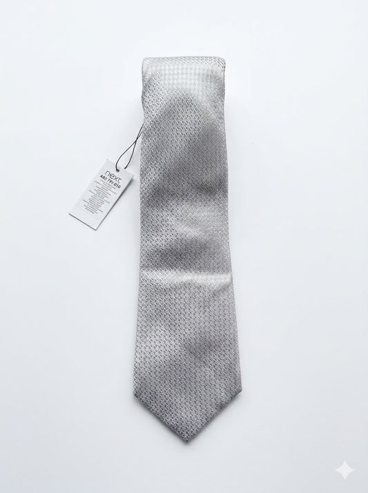 Textured Jacquard Weave Neck Tie - Silver Grey