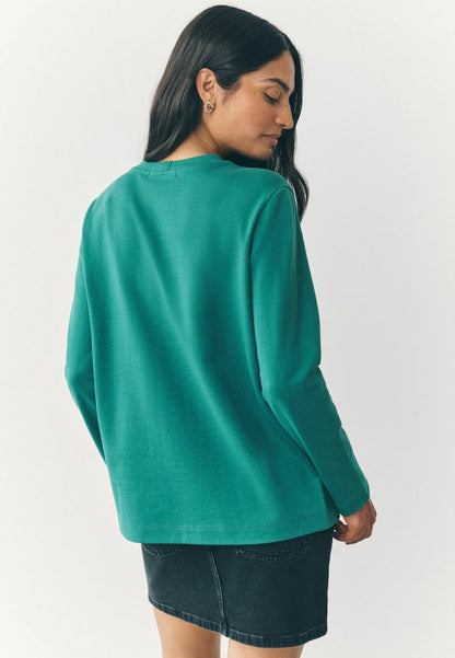 Long Sleeve Heavyweight Graphic Regular Fit Top - Green