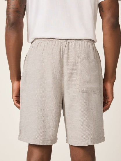 Neutral Linen Blend Elasticated Waist Shorts