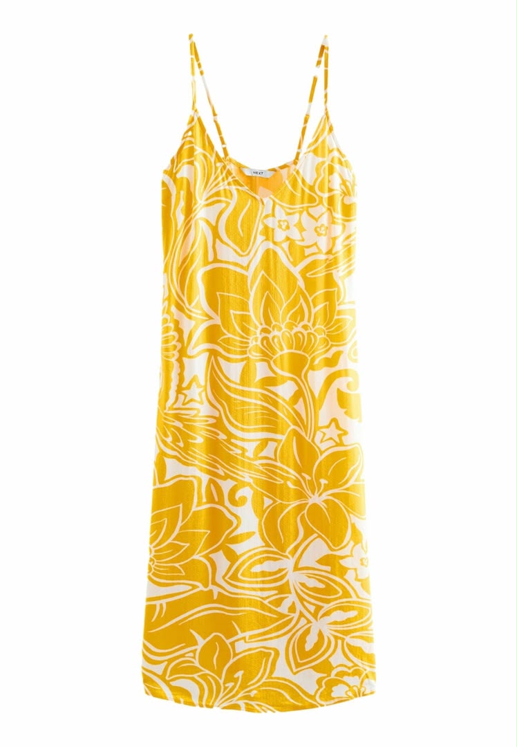 Floral Print Petite Summer Dress - Yellow