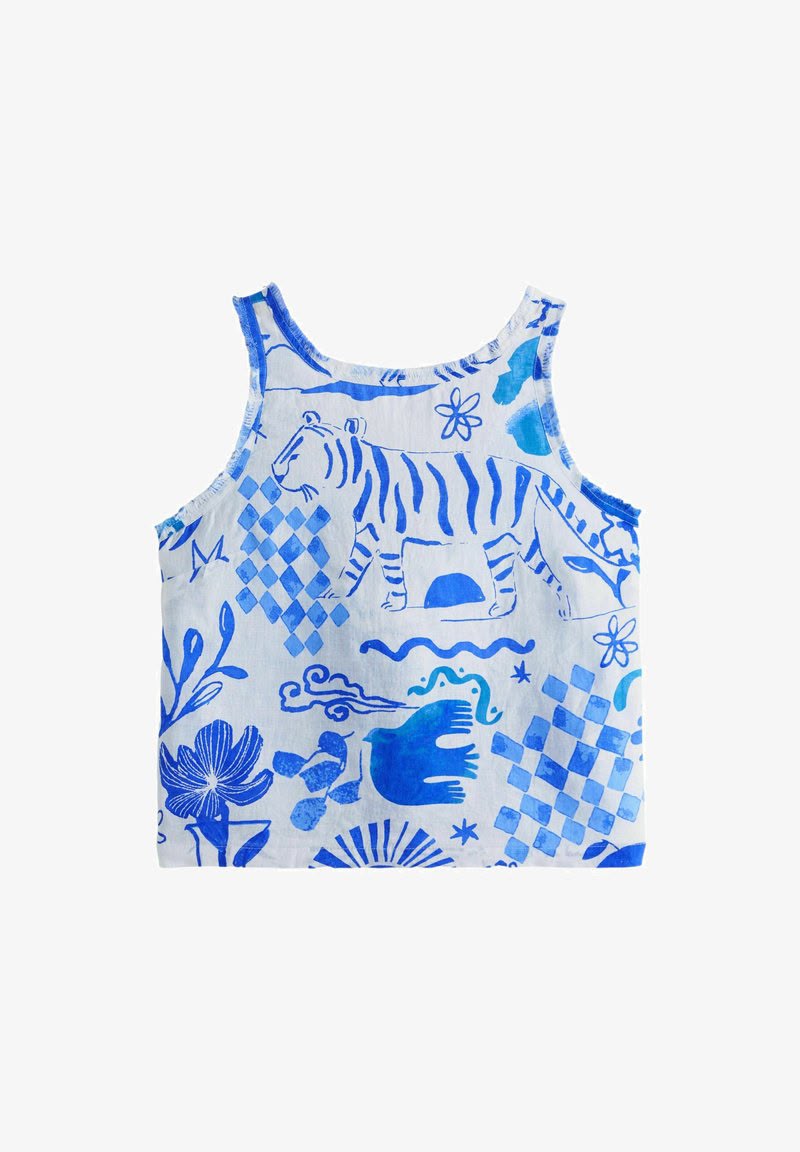 Regular Fit Top - Blue On White