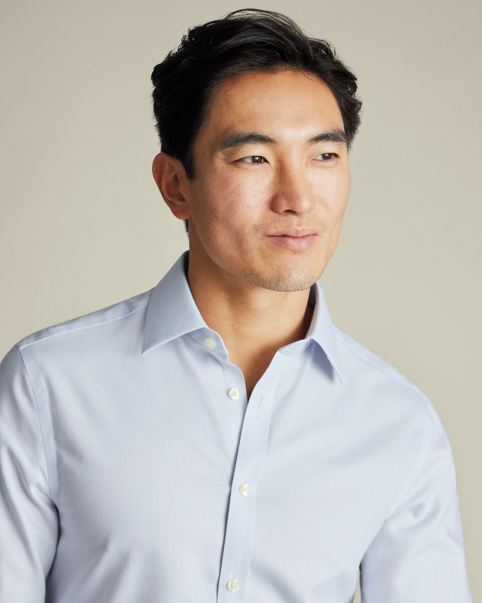 Non-Iron Royal Oxford Slim Fit Shirt - Ice Blue