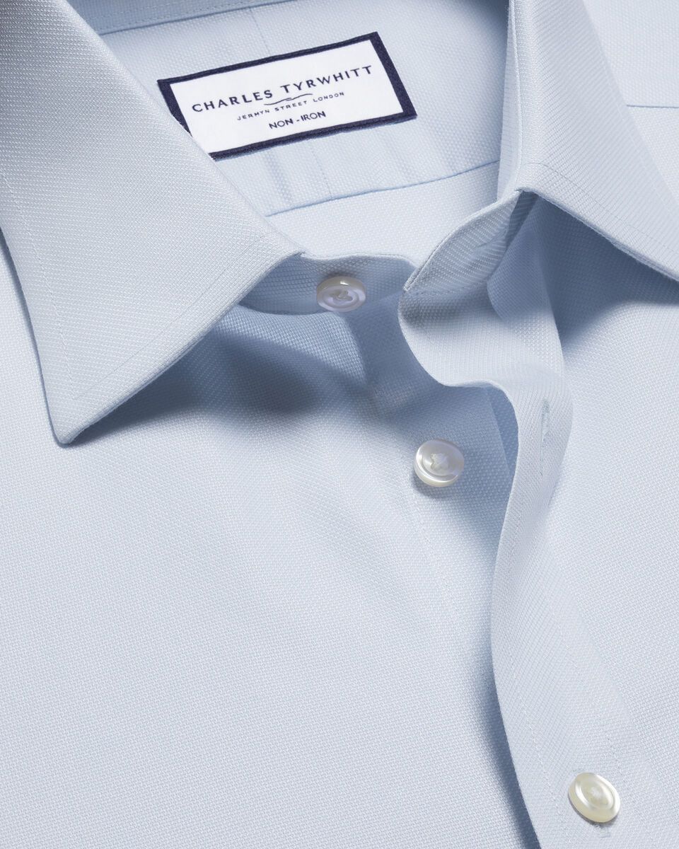 Non-Iron Royal Oxford Slim Fit Shirt - Ice Blue