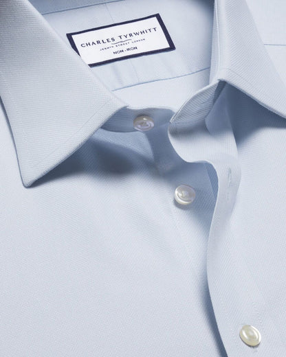 Non-Iron Royal Oxford Slim Fit Shirt - Ice Blue