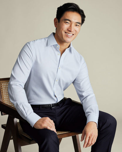 Non-Iron Royal Oxford Slim Fit Shirt - Ice Blue