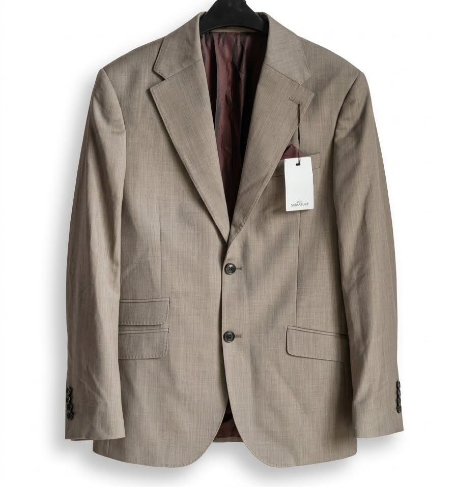 Tailored Slim Fit Suit Blazer - Taupe