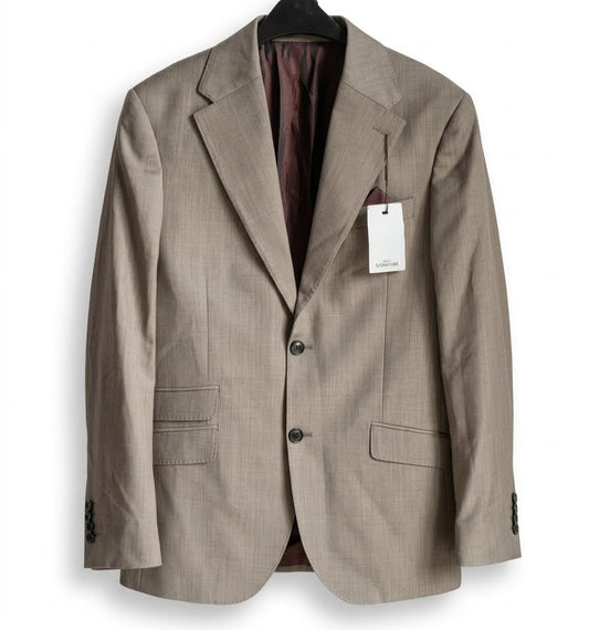 Tailored Slim Fit Suit Blazer - Taupe