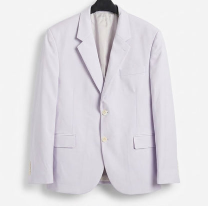 Tailored Single-Breasted Suit Jacket - Pastel Lilac