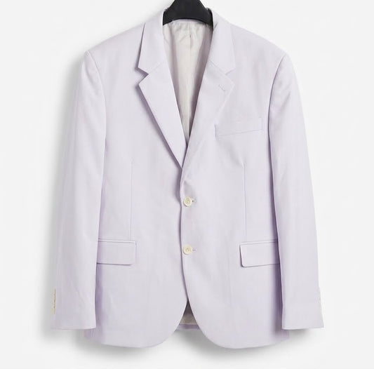 Tailored Single-Breasted Suit Jacket - Pastel Lilac
