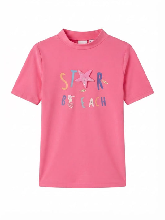Fun Beach-Themed Graphic Swim Shirt