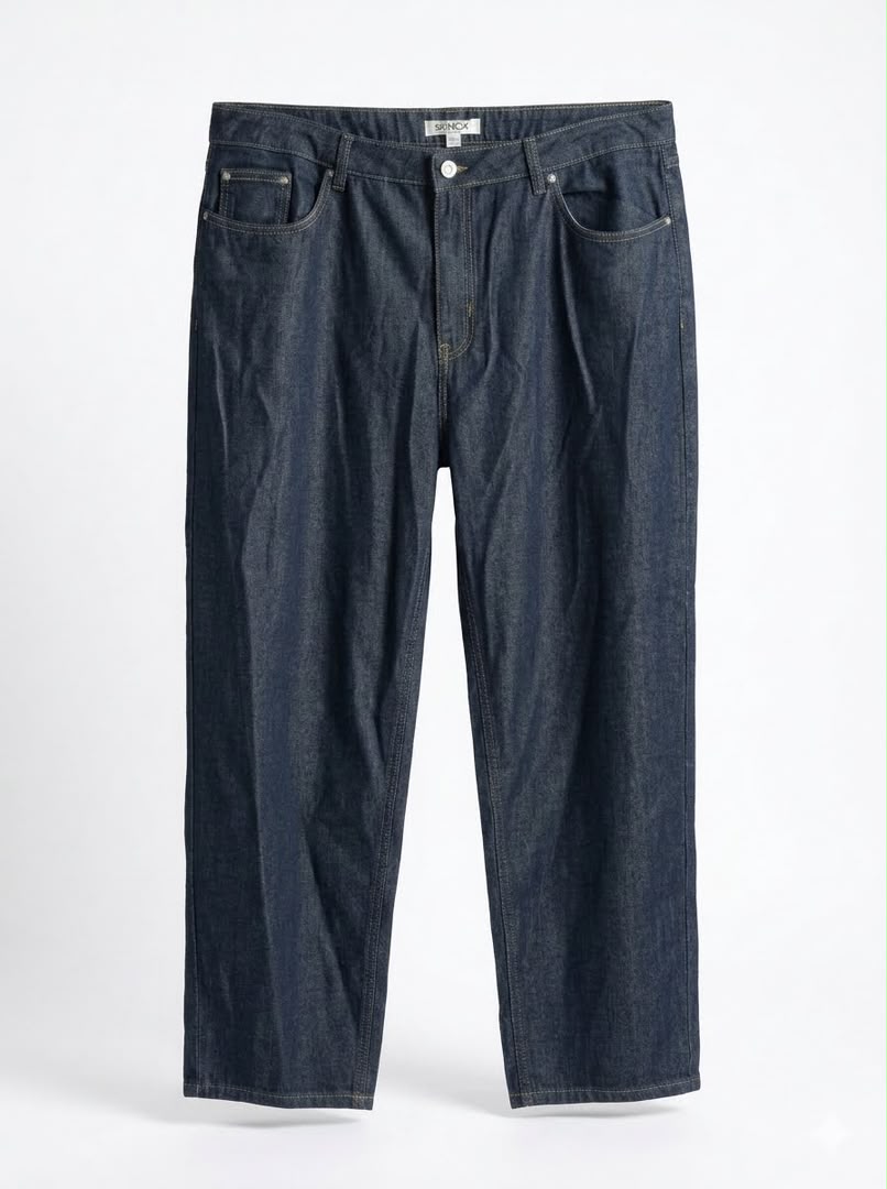 Straight-Leg Cut Denim Jeans - Dark Indigo