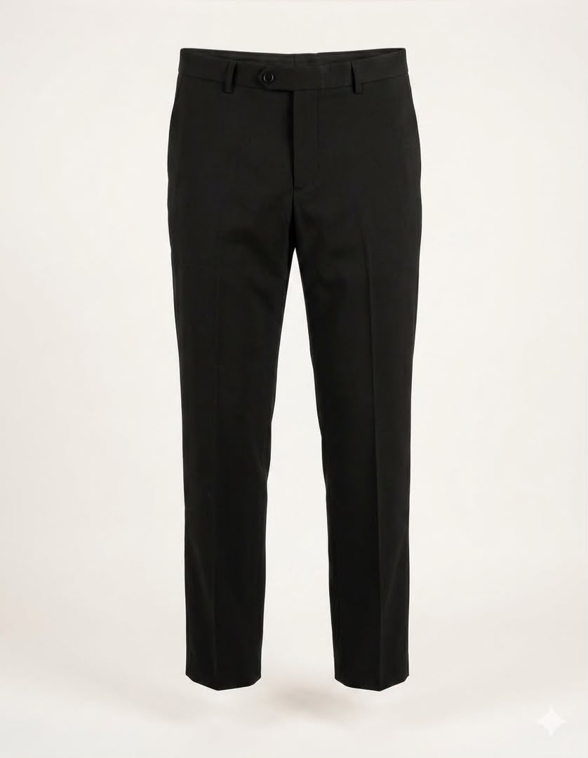 Classic Tailored Formal Dress Trousers - Black