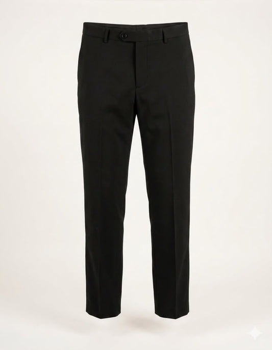 Classic Tailored Formal Dress Trousers - Black