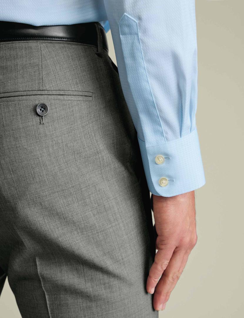 Pure Egyptian Cotton Textured Luxury Slim Fit Shirt - Light Blue