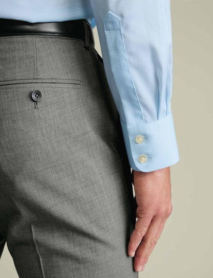 Pure Egyptian Cotton Textured Luxury Slim Fit Shirt - Light Blue