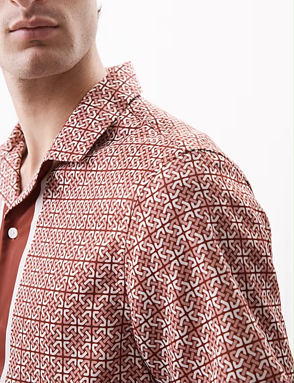 AUTOGRAPH Geometric Print Shirt- Amber Mix