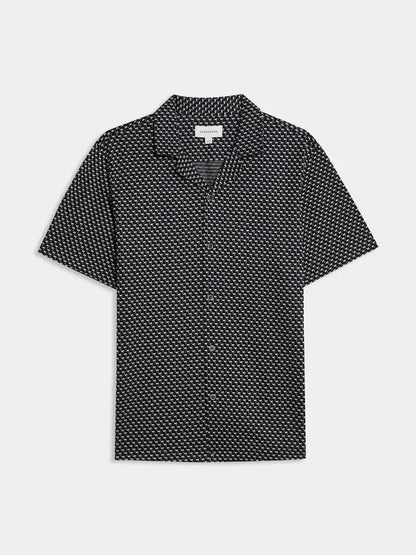 Autograph Regular Fit Pure Cotton Short Sleeve Shirt- Blue Mix