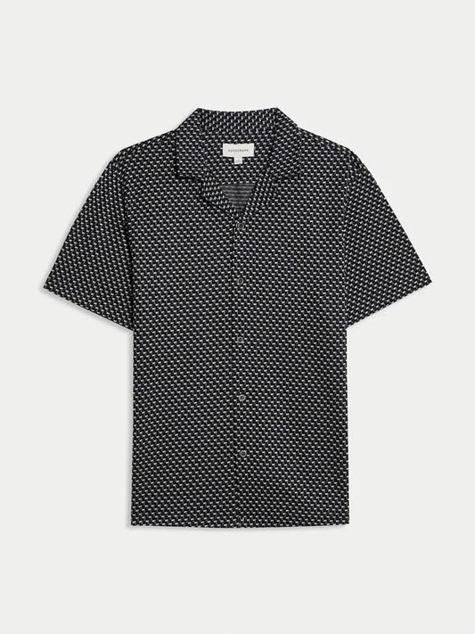 Autograph Regular Fit Pure Cotton Short Sleeve Shirt- Blue Mix