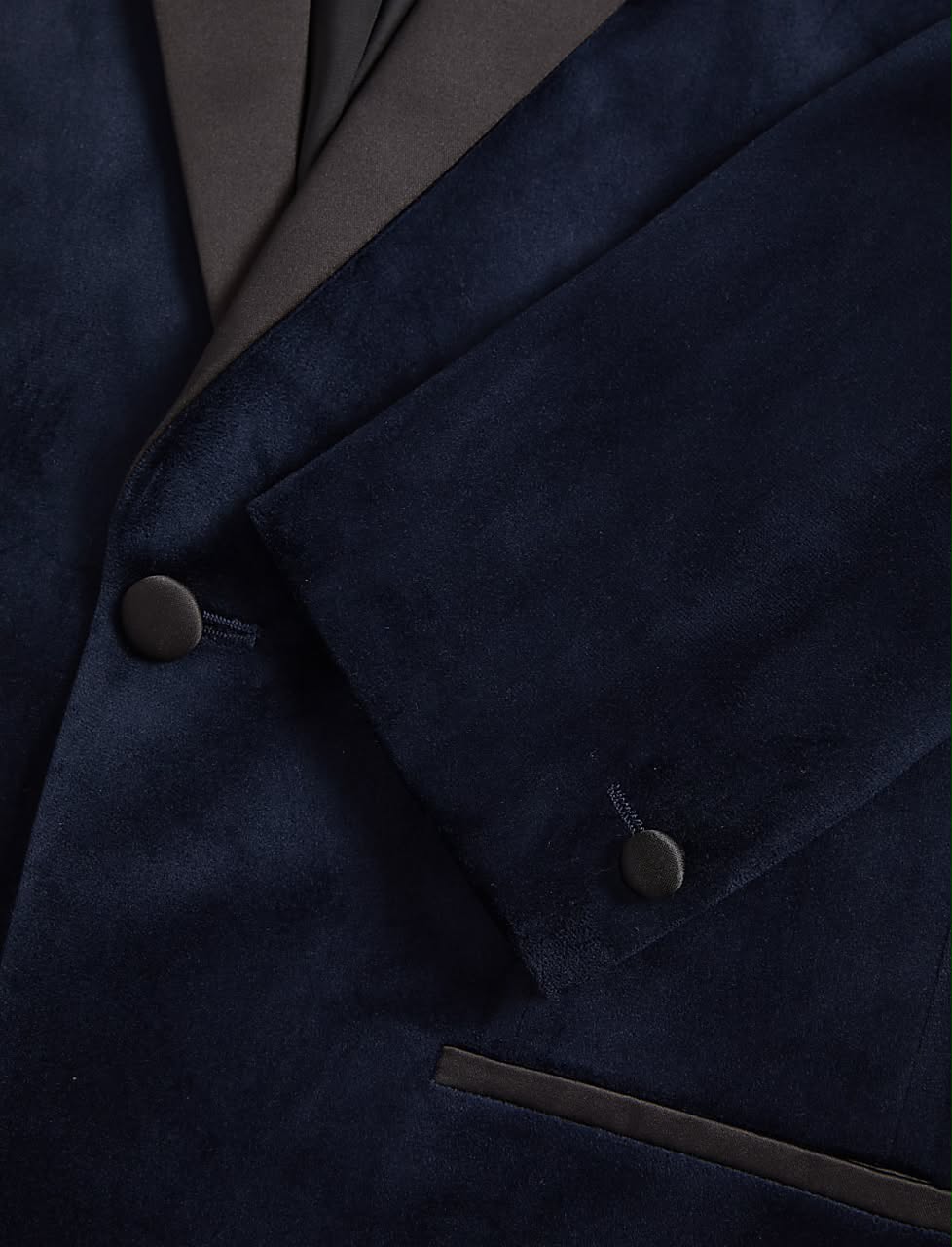 M&S Slim Fit Velvet Tuxedo Jacket- Dark Navy