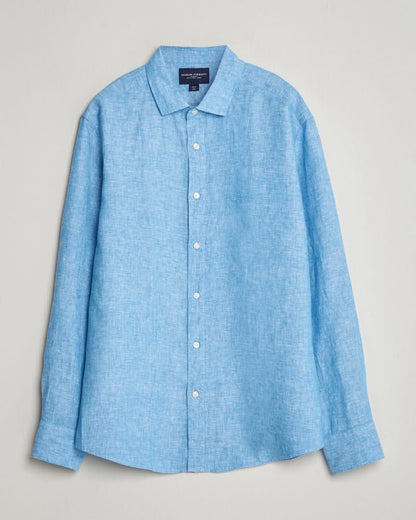 Pure Linen Slim Fit Shirt-Ocean Blue