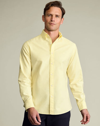 Button-Down Stretch Washed Oxford slim fit Shirt – Lemon Yellow