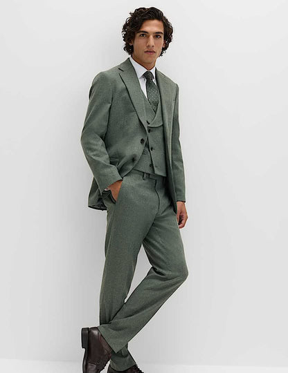 M&S 3 Piece Tailored Fit Italian Wool Rich Tweed Suit Set