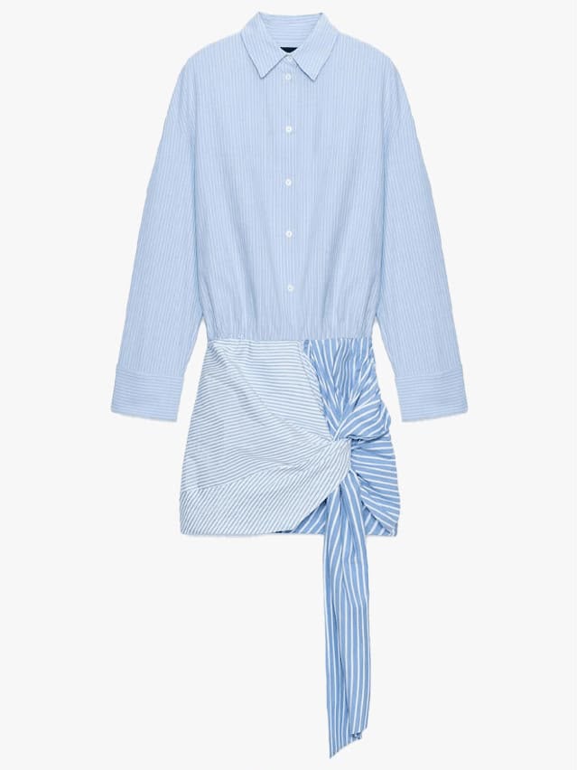 Zara Blue Striped Shirt Dress