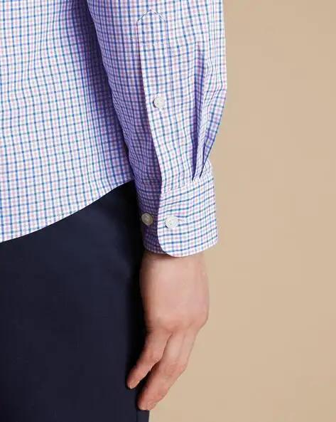 Checked Non-iron Stretch Oxford Slim Fit Shirt