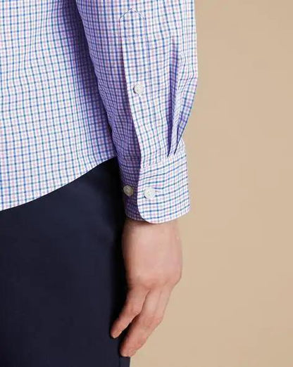 Checked Non-iron Stretch Oxford Slim Fit Shirt
