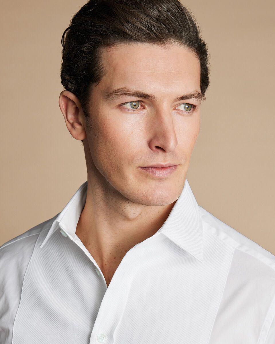 Marcella Bib Evening Slim Fit Shirt - White