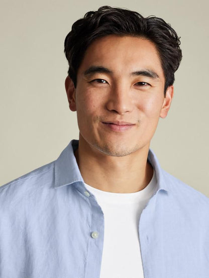 Pure Linen Extra Slim Fit Shirt - Sky Blue