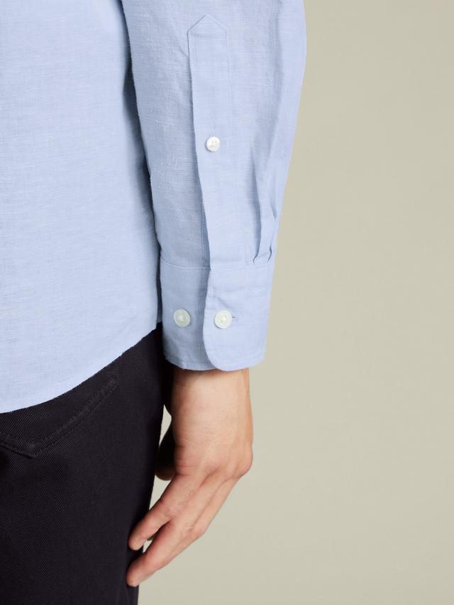 Pure Linen Extra Slim Fit Shirt - Sky Blue