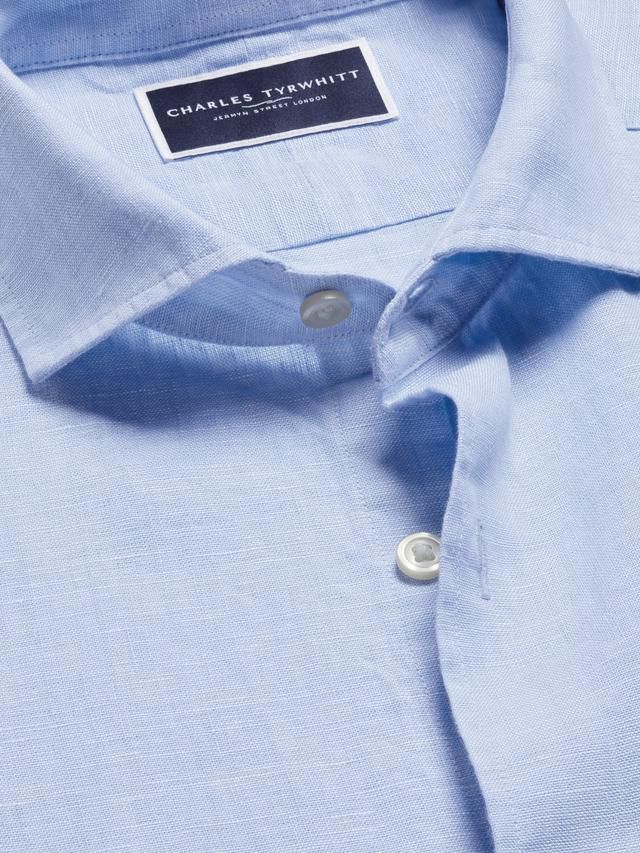 Pure Linen Extra Slim Fit Shirt - Sky Blue