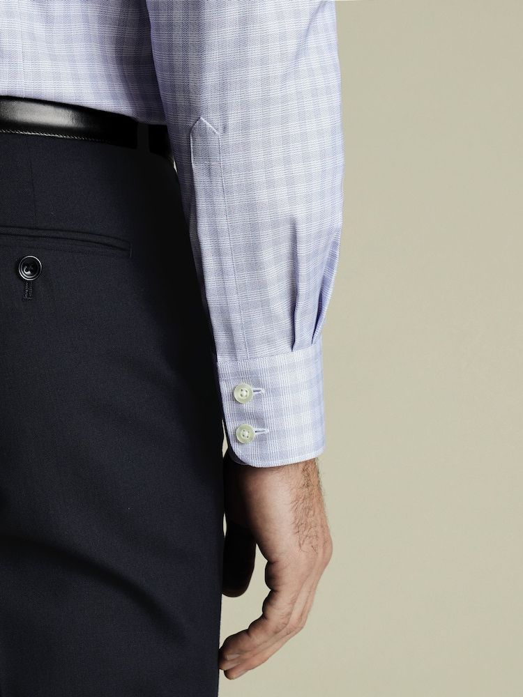 Egyptian Cotton Check Extra Slim Fit Shirt - Blue