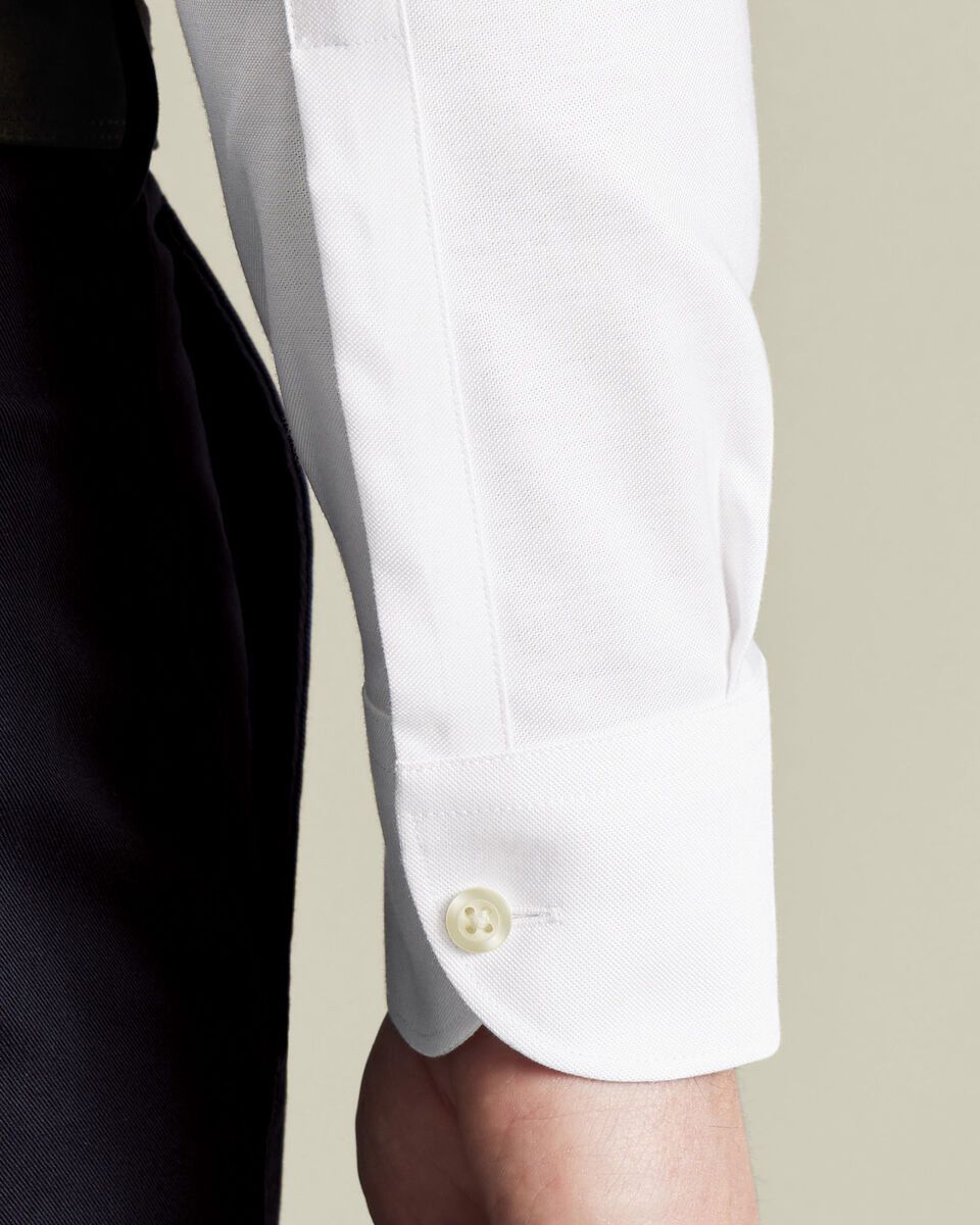Button Down Non-Iron Stretch Oxford Slim Fit Shirt - White