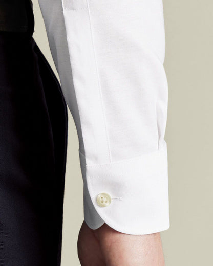 Button Down Non-Iron Stretch Oxford Slim Fit Shirt - White