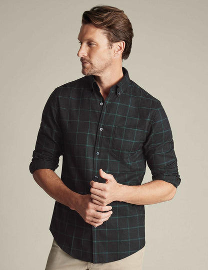 Non-Iron Twill Check Slim Fit Shirt