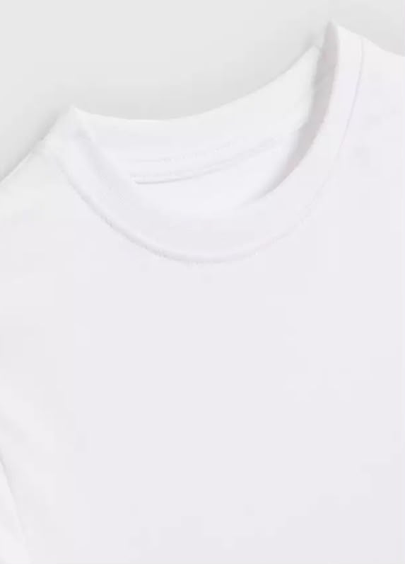 3 Pack Unisex Short Sleeve Crew Neck White Tees