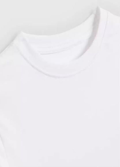 3 Pack Unisex Short Sleeve Crew Neck White Tees