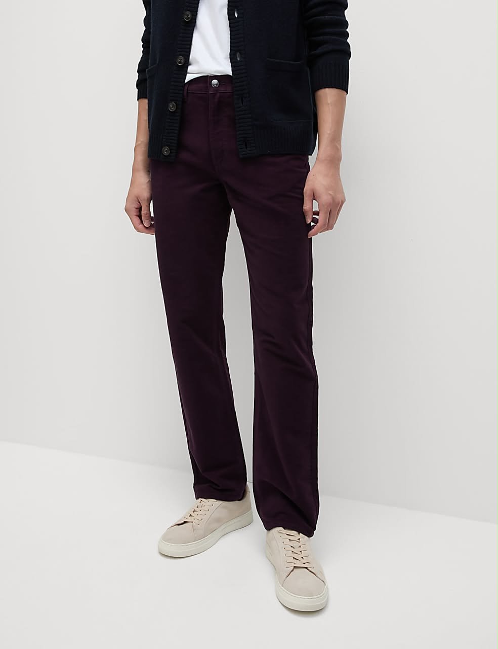 M&S Straight Fit Italian Moleskin Trousers