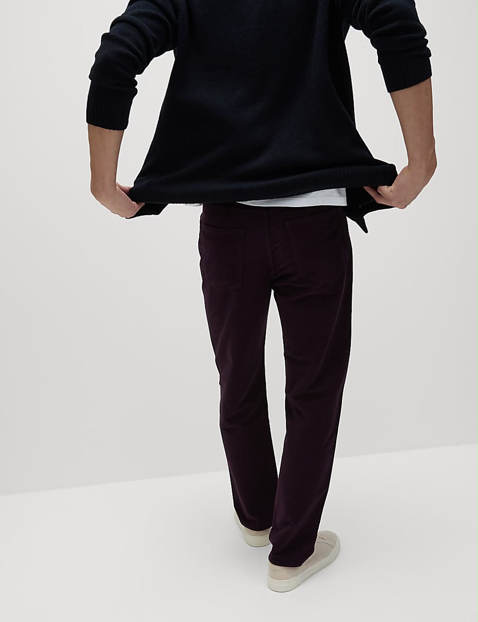 M&S Straight Fit Italian Moleskin Trousers