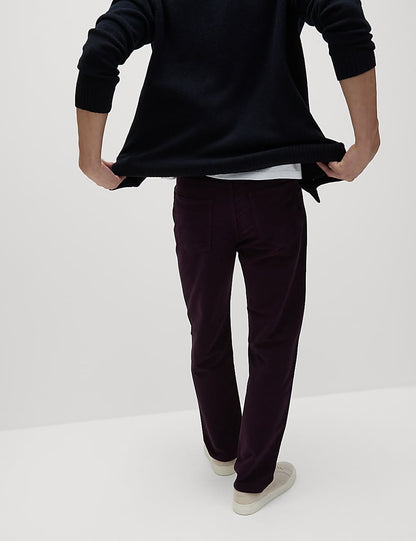 M&S Straight Fit Italian Moleskin Trousers
