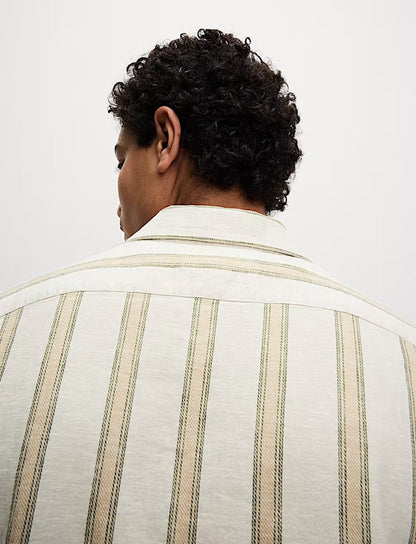 M&S  Linen Blend Stripe Shirt