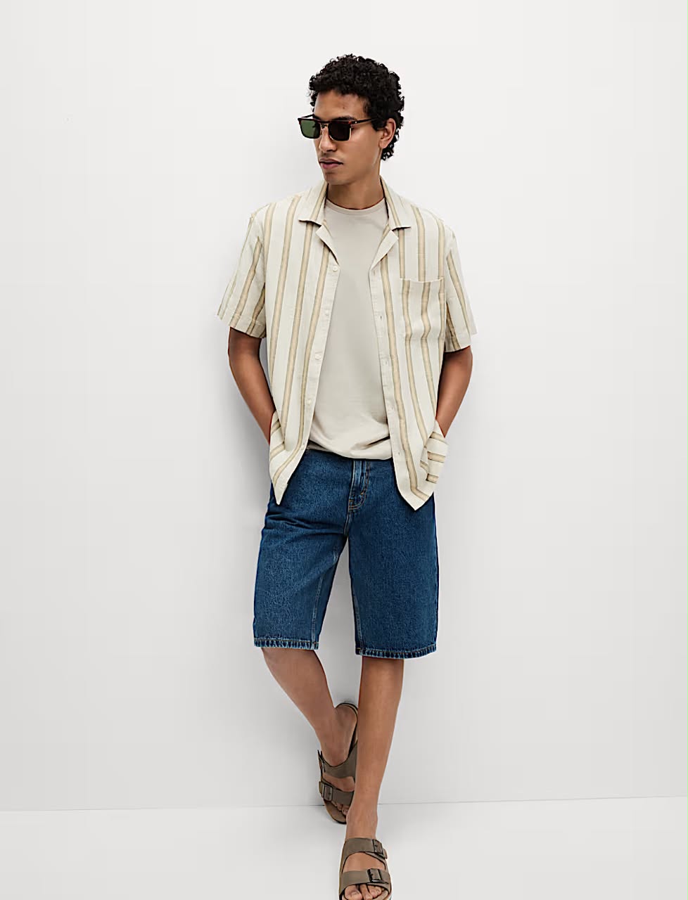 M&S  Linen Blend Stripe Shirt