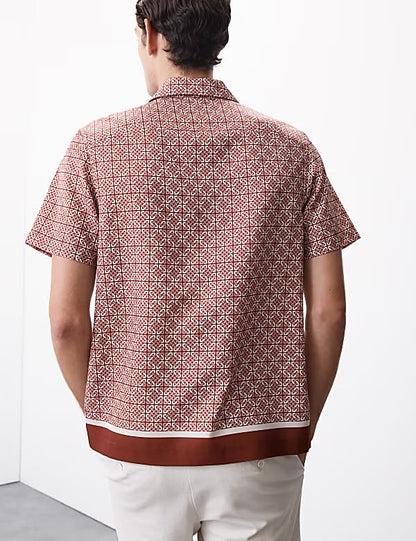 AUTOGRAPH Geometric Print Shirt- Amber Mix