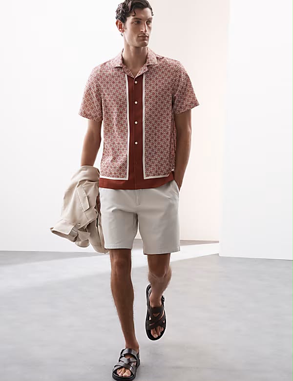 AUTOGRAPH Geometric Print Shirt- Amber Mix