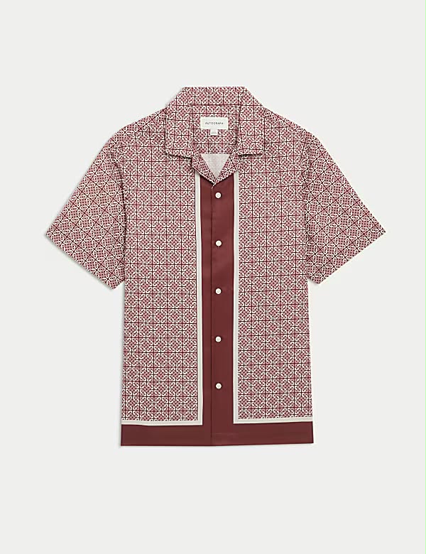 AUTOGRAPH Geometric Print Shirt- Amber Mix