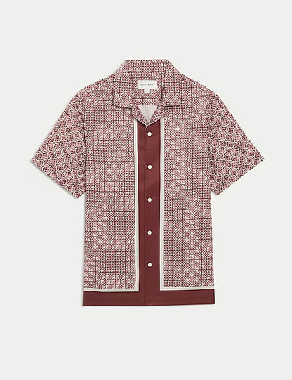 AUTOGRAPH Geometric Print Shirt- Amber Mix