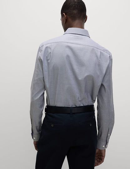 Regular Fit Easy Iron Pure Cotton Textured Shirt